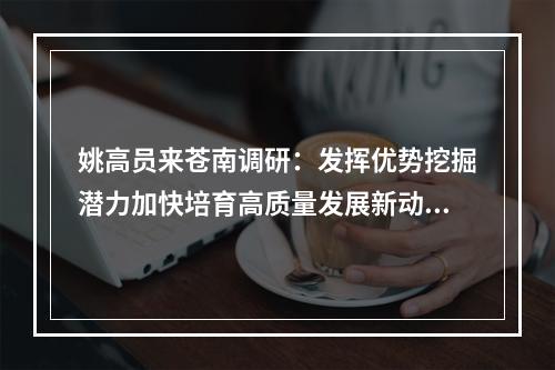 姚高员来苍南调研：发挥优势挖掘潜力加快培育高质量发展新动能