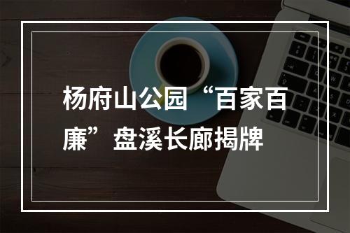 杨府山公园“百家百廉”盘溪长廊揭牌