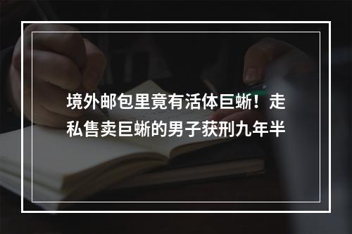 境外邮包里竟有活体巨蜥！走私售卖巨蜥的男子获刑九年半