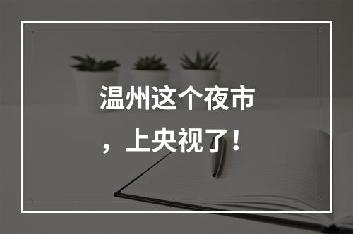 温州这个夜市，上央视了！