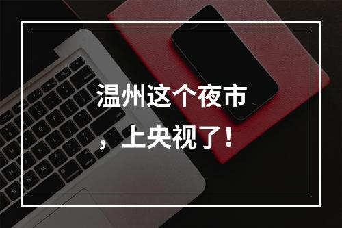 温州这个夜市，上央视了！