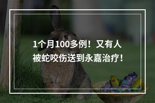 1个月100多例！又有人被蛇咬伤送到永嘉治疗！