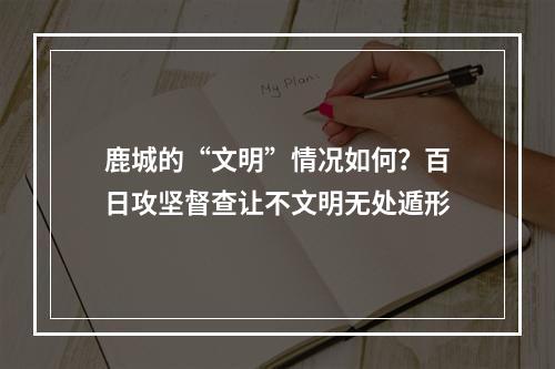 鹿城的“文明”情况如何？百日攻坚督查让不文明无处遁形