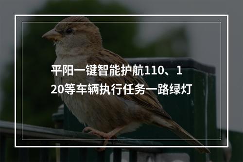 平阳一键智能护航110、120等车辆执行任务一路绿灯