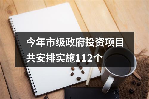 今年市级政府投资项目共安排实施112个
