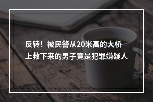 反转！被民警从20米高的大桥上救下来的男子竟是犯罪嫌疑人