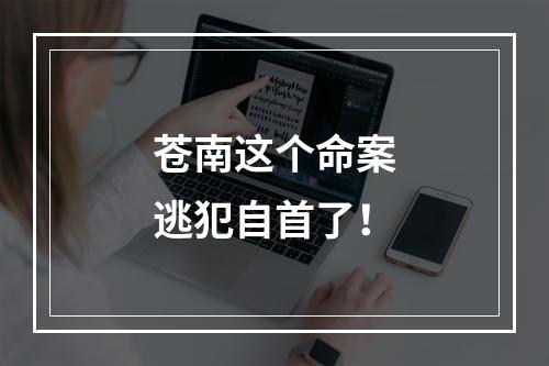 苍南这个命案逃犯自首了！