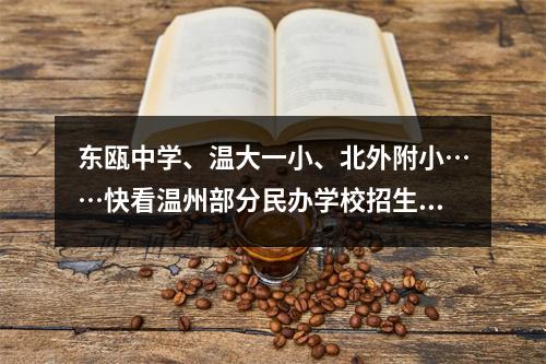 东瓯中学、温大一小、北外附小……快看温州部分民办学校招生计划、报名时间