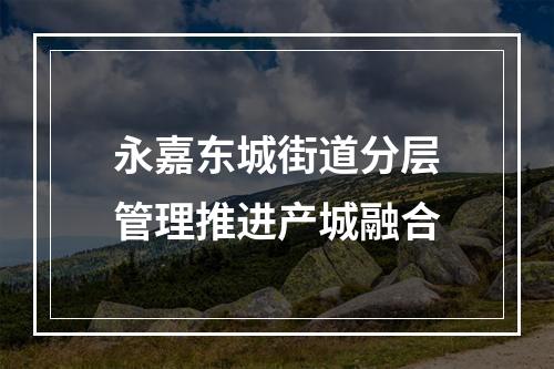 永嘉东城街道分层管理推进产城融合