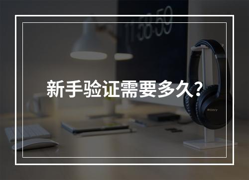 新手验证需要多久？