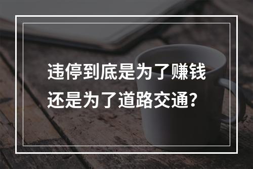 违停到底是为了赚钱还是为了道路交通？