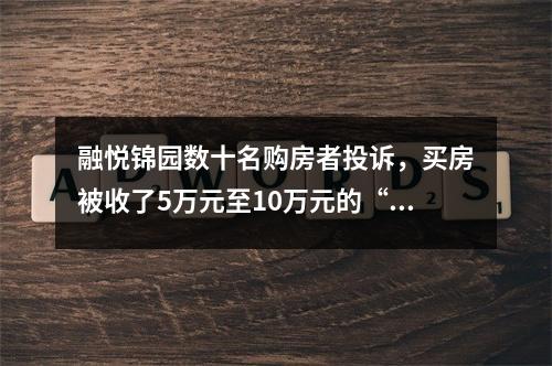 融悦锦园数十名购房者投诉，买房被收了5万元至10万元的“电商费”