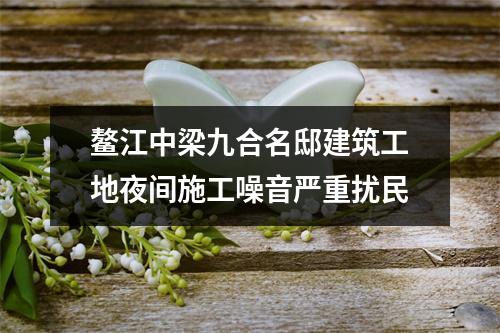 鳌江中梁九合名邸建筑工地夜间施工噪音严重扰民