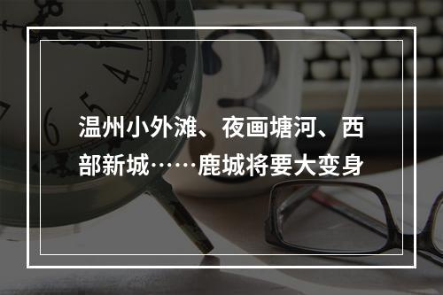温州小外滩、夜画塘河、西部新城……鹿城将要大变身