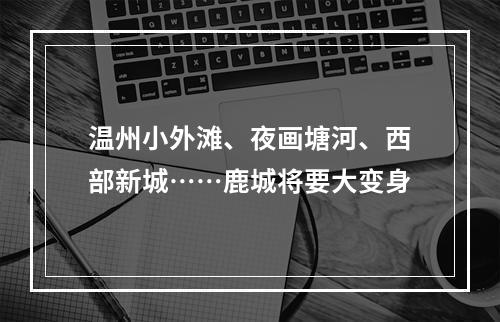 温州小外滩、夜画塘河、西部新城……鹿城将要大变身