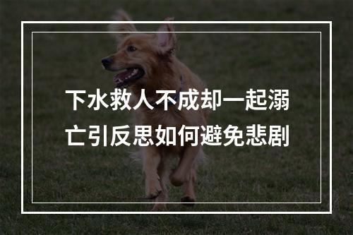 下水救人不成却一起溺亡引反思如何避免悲剧