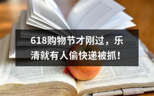 618购物节才刚过，乐清就有人偷快递被抓！