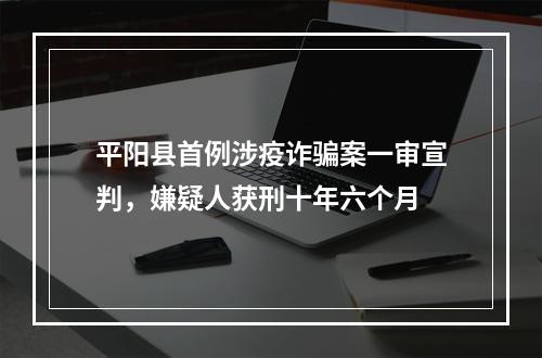 平阳县首例涉疫诈骗案一审宣判，嫌疑人获刑十年六个月