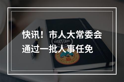 快讯！市人大常委会通过一批人事任免