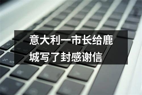 意大利一市长给鹿城写了封感谢信