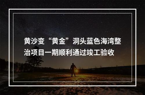黄沙变“黄金”洞头蓝色海湾整治项目一期顺利通过竣工验收