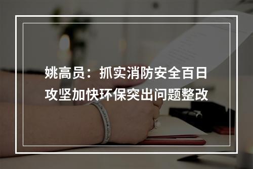 姚高员：抓实消防安全百日攻坚加快环保突出问题整改