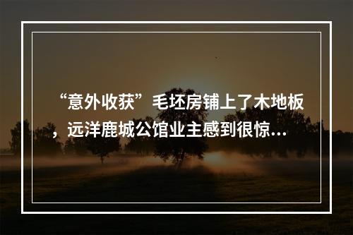 “意外收获”毛坯房铺上了木地板，远洋鹿城公馆业主感到很惊奇！