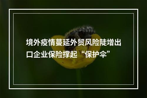境外疫情蔓延外贸风险陡增出口企业保险撑起“保护伞”