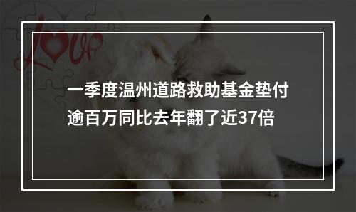 一季度温州道路救助基金垫付逾百万同比去年翻了近37倍