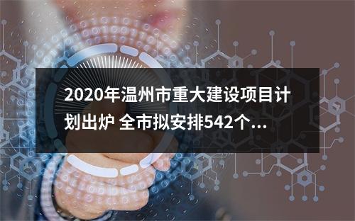 2020年温州市重大建设项目计划出炉 全市拟安排542个项目，总投资10584.7亿元