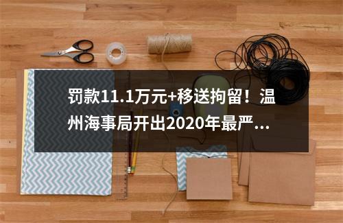 罚款11.1万元+移送拘留！温州海事局开出2020年最严厉罚单