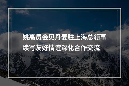 姚高员会见丹麦驻上海总领事续写友好情谊深化合作交流