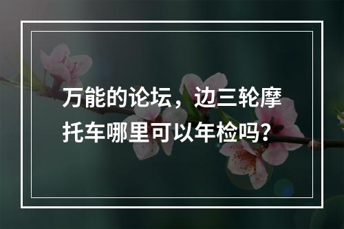 万能的论坛，边三轮摩托车哪里可以年检吗？