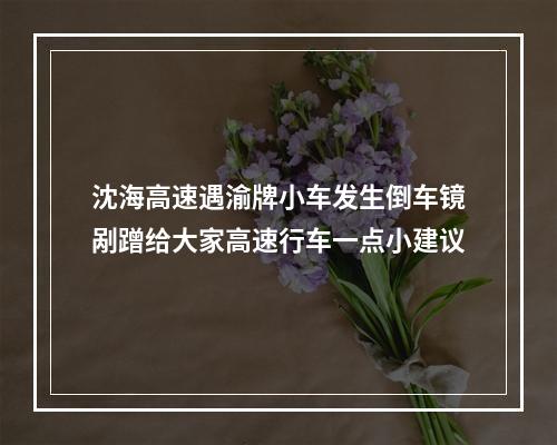 沈海高速遇渝牌小车发生倒车镜剐蹭给大家高速行车一点小建议