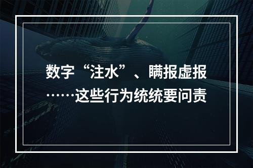 数字“注水”、瞒报虚报……这些行为统统要问责