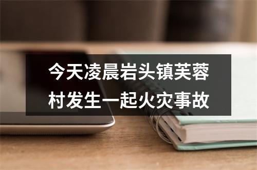 今天凌晨岩头镇芙蓉村发生一起火灾事故