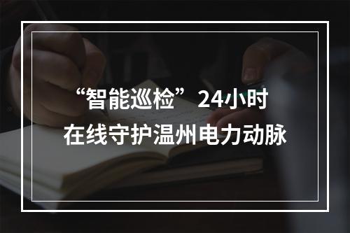 “智能巡检”24小时在线守护温州电力动脉