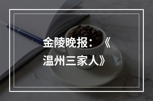 金陵晚报：《温州三家人》