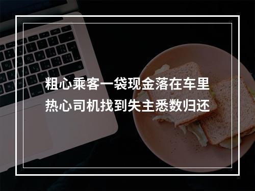 粗心乘客一袋现金落在车里热心司机找到失主悉数归还