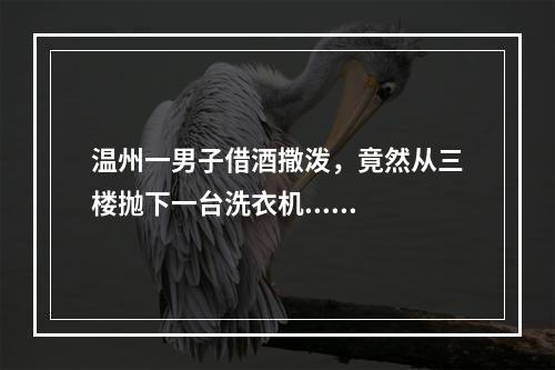 温州一男子借酒撒泼，竟然从三楼抛下一台洗衣机......