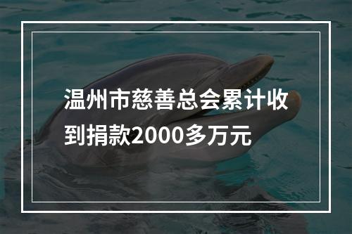 温州市慈善总会累计收到捐款2000多万元