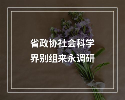 省政协社会科学界别组来永调研