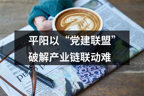 平阳以“党建联盟”破解产业链联动难