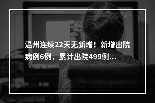 温州连续22天无新增！新增出院病例6例，累计出院499例！