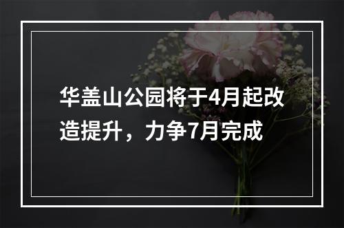 华盖山公园将于4月起改造提升，力争7月完成