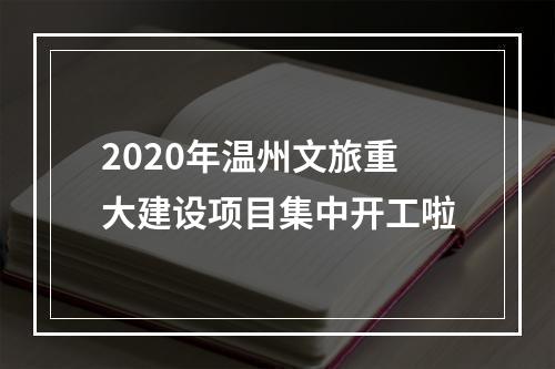 2020年温州文旅重大建设项目集中开工啦