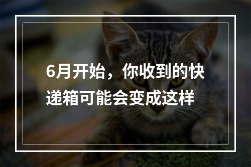 6月开始，你收到的快递箱可能会变成这样
