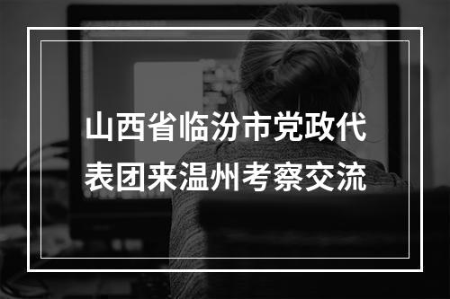 山西省临汾市党政代表团来温州考察交流