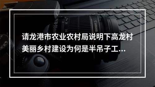 请龙港市农业农村局说明下高龙村美丽乡村建设为何是半吊子工程？