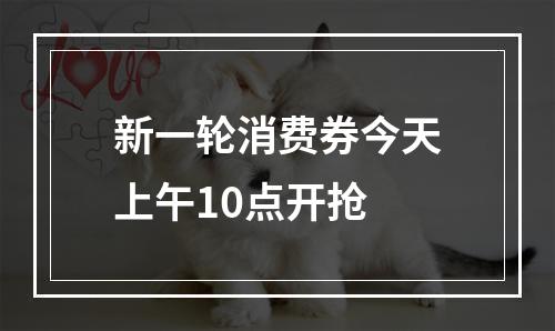 新一轮消费券今天上午10点开抢